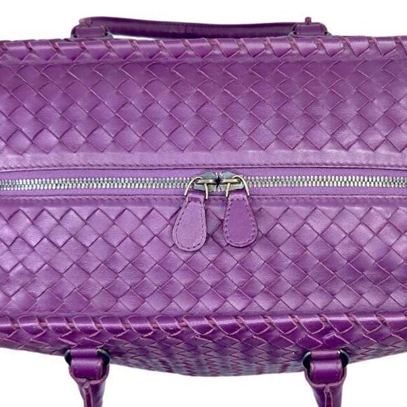 BOTTEGA VENETA Intrecciato Tote Bag, Leather, Purple, Boston Handbag, Women's... - Picture 7 of 14